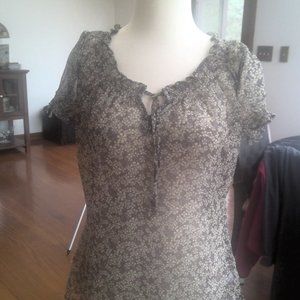CONVERSE SHEER TOP CREAM AND GRAY WITH ADJUSTABLE TIE STRING-M